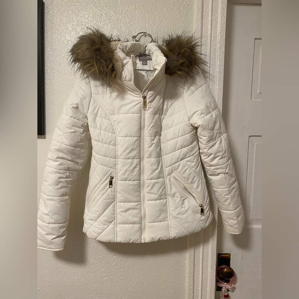 White Winter Coat + Hood!